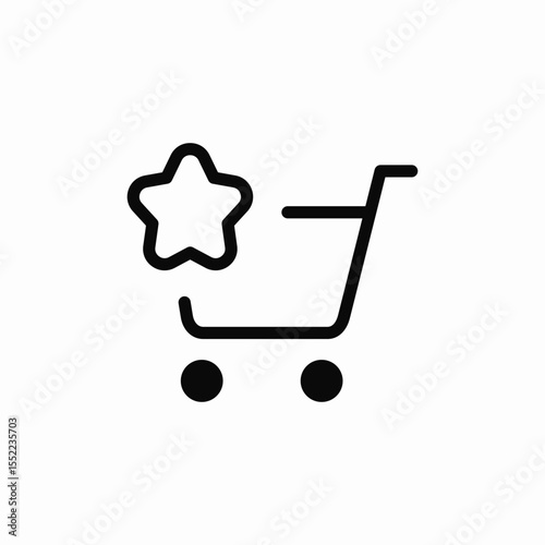 starred cart icon sign vector