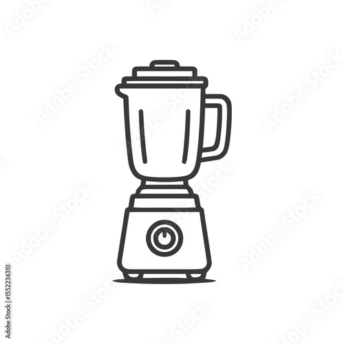 Minimalist Blender Icon: Clean Line Art Illustration on White Background
