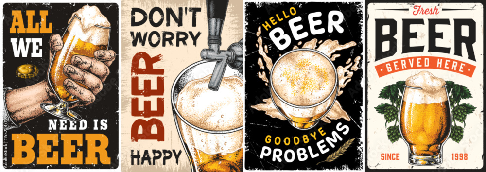 Naklejka premium Craft beer signs highlighting joy and relaxation