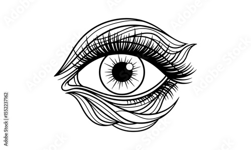 Eye with Long Eyelashes
