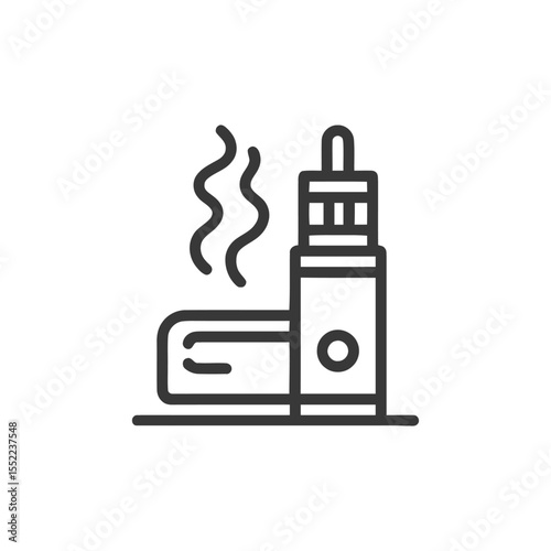 Modern Vape Device Icon with Vapor Trails in Minimalist Style