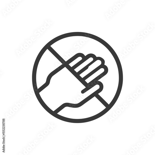 Do Not Touch Symbol: Hand Inside Crossed Circle, Prohibition Sign