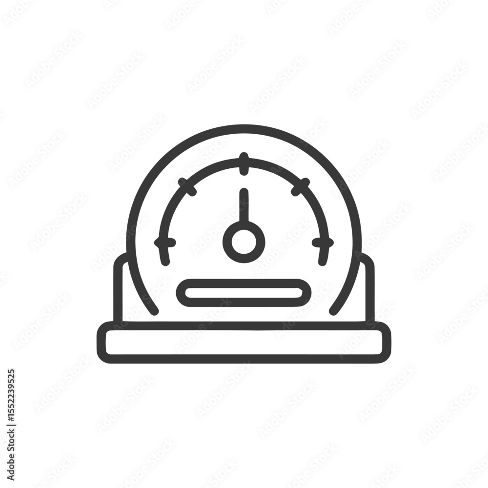Fototapeta premium Minimalist Speedometer Icon: Precise Measurement, Clean Line Art, Modern Design