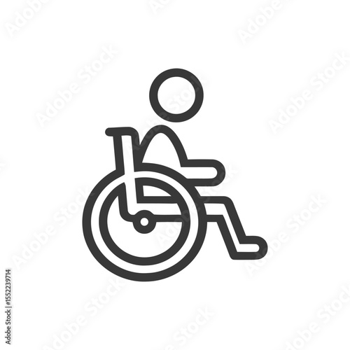Minimalist Wheelchair Icon: Accessibility Symbol in Bold Outline