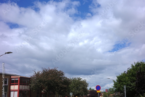 Heavy clouds over urban buildings on a summerÕs day