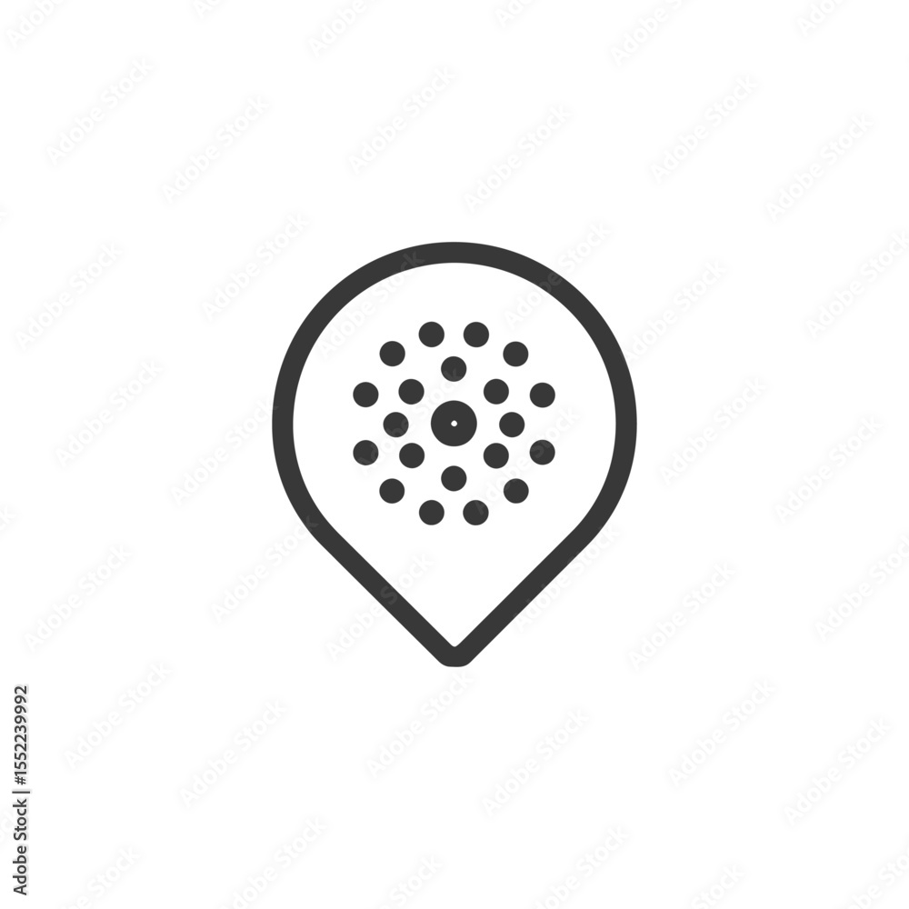 Fototapeta premium Location Pin with Concentric Circles, Minimalist Vector Icon Design