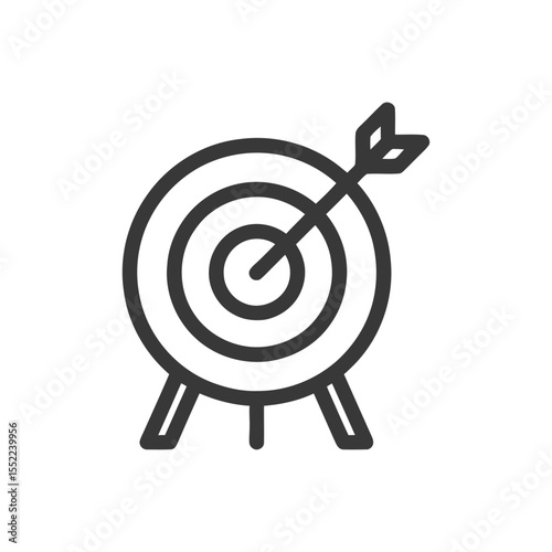 Minimalist Target Icon with Arrow, Goal Achievement Symbol