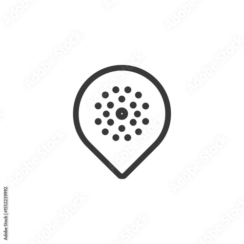Location Pin with Concentric Circles, Minimalist Vector Icon Design