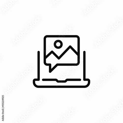 laptop media message icon sign vector