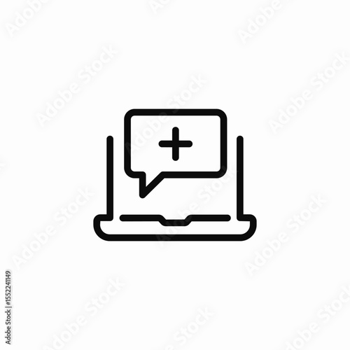 laptop message add icon sign vector