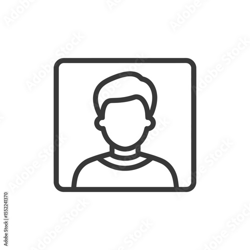 Minimalist Faceless Portrait Icon in Rounded Square Frame