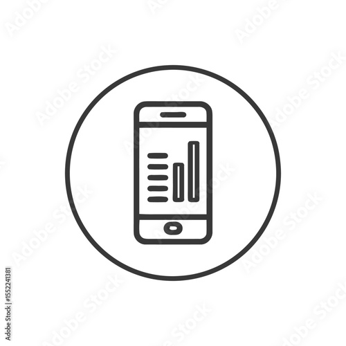Minimalist Smartphone App Icon: Data Analysis & Graph Display