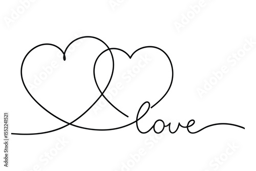Elegant Black Double Heart and Love Vector Icon Design for Romantic Projects on Adobe Stock Marketplace