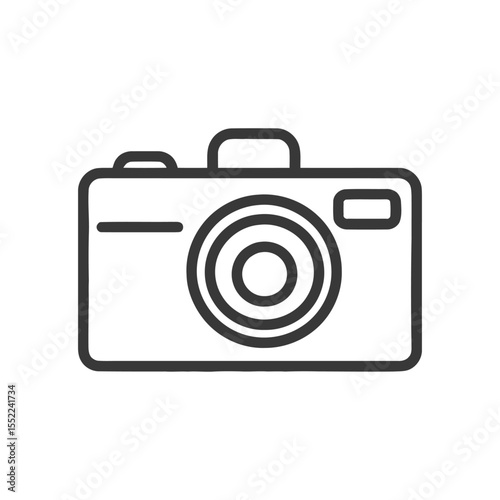 Minimalist Camera Icon: Bold Outline, Photography Symbol, Modern Design