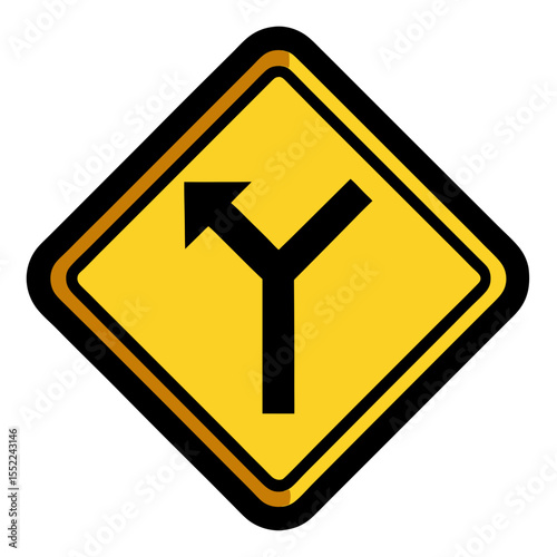yellow road sign with arrow