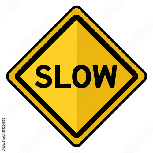 yellow road sign with text