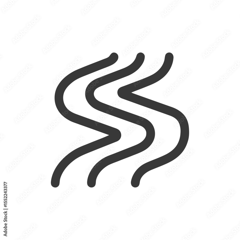 Obraz premium Abstract Gray Wavy Lines on White Background, Minimalist Design Element