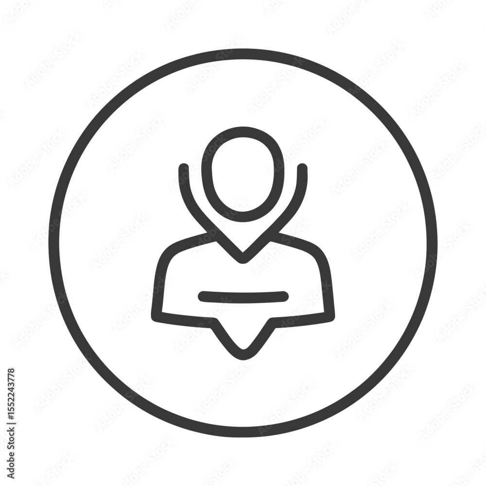Minimalist User Icon: Profile Symbol in Circular Frame, Modern Design Minimalist User Icon: Profile Symbol in Circular Frame, Modern Design