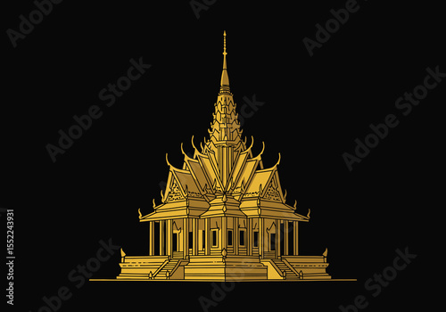 Vector Pagoda Illustration Isolated