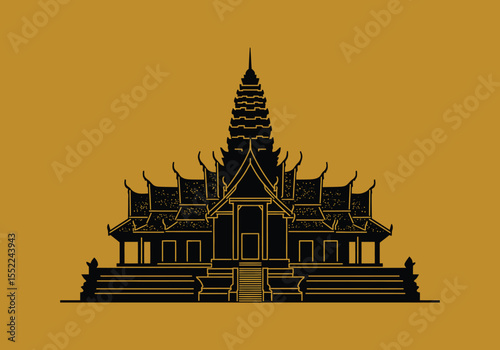 Vector Pagoda Illustration Isolated