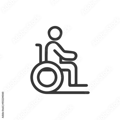 Minimalist Wheelchair Icon: Accessibility Symbol in Bold Line Art