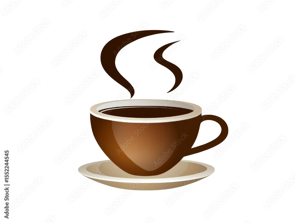 Obraz premium Steaming coffee cup with saucer