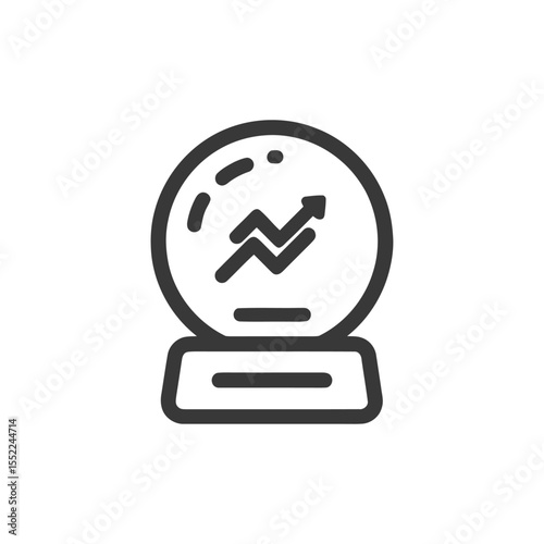 Crystal Ball with Upward Arrow: Predicting Financial Growth Icon