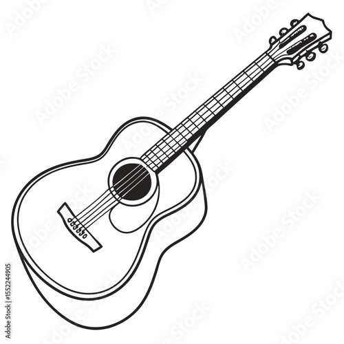 acoustic guitar isolated on white