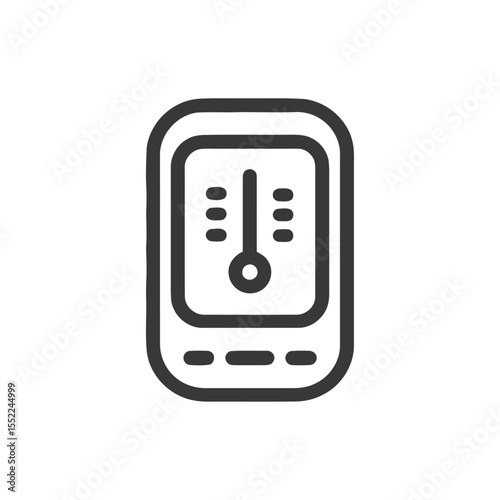Minimalist Thermostat Icon: Temperature Control, Climate Monitoring, Vector Illustration