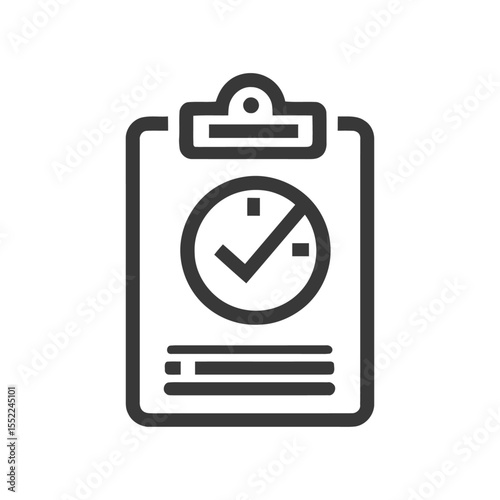 Time Management Clipboard Icon: Deadline, Schedule, and Productivity Symbol