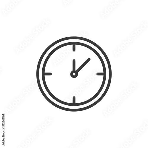 Minimalist Clock Icon: Double-Lined Circle with Hour and Minute Hands