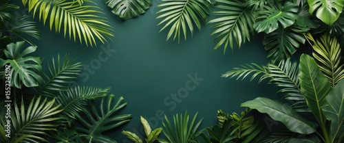 Close-Up of Tropical Plant Background with Empty Copy Space for Text