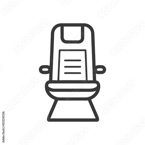 Minimalist Icon of a Chair with Armrests and Three Horizontal Lines