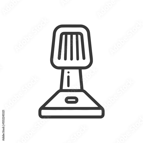 Minimalist Line Art: Modern Kitchen Range Hood Icon on White Background