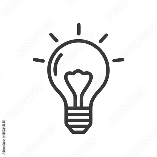 Minimalist Lightbulb Icon: Idea Generation and Innovation Concept