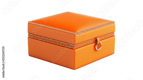 orange  jewelry box , isolated on a white background , transparent png 