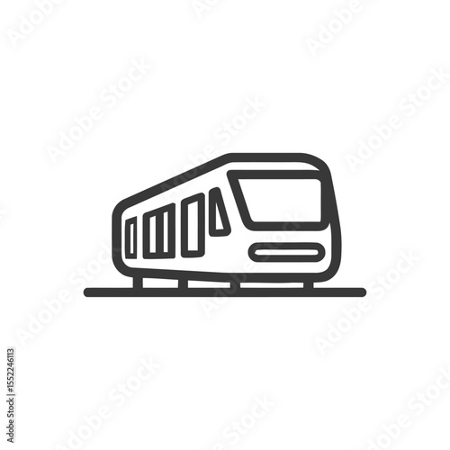 Modern Train Icon: Minimalist Design for Transportation Concepts