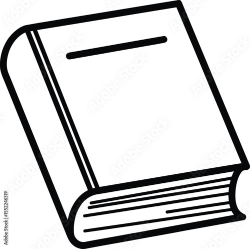 Simple Outline Book Icon - AI Generative
