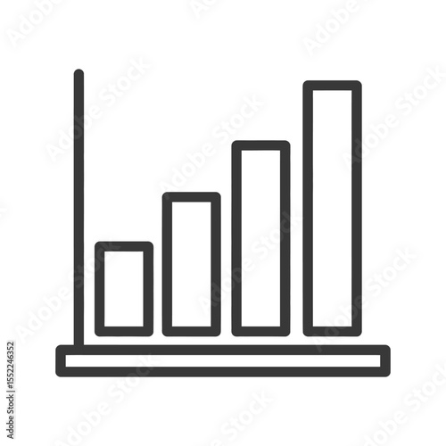 Ascending Bar Graph Icon: Business Growth and Financial Success Symbol