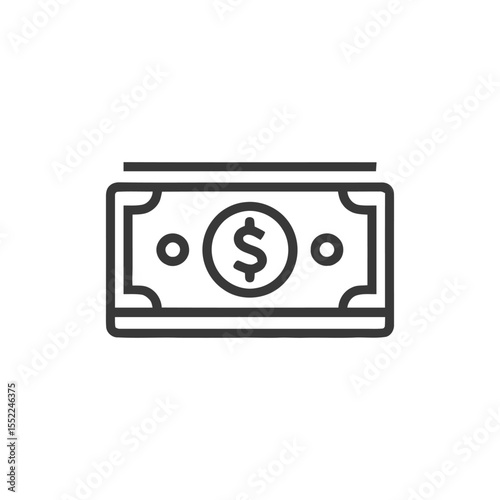 Minimalist Dollar Bill Icon: Financial Symbolism in Simple Design