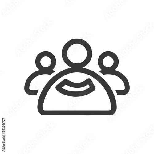 Teamwork Icon: Group of People, Collaboration, and Unity Symbol