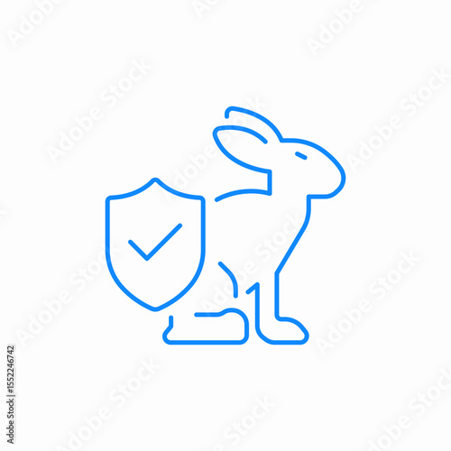 rabbit protection icon sign vector
