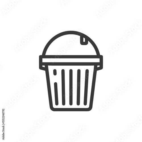 Minimalist Trash Can Icon: Clean Line Art for Waste Management Concepts