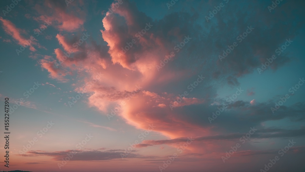 Fototapeta premium A beautiful morning sky with colorful clouds and sunrise.