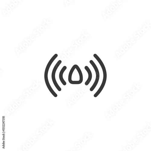 Minimalist Wi-Fi Signal Icon with Circular Waves and Central Triangle