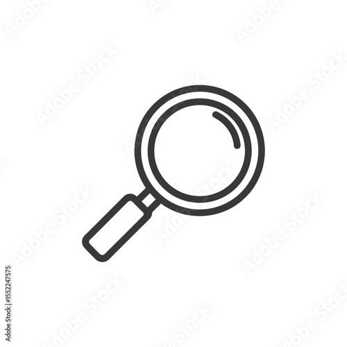 Sleek Magnifying Glass Icon: Minimalist Design for Search and Discovery