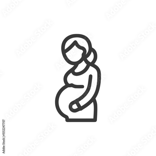 Minimalist Pregnancy Icon: Expectant Mother with Hands on Belly