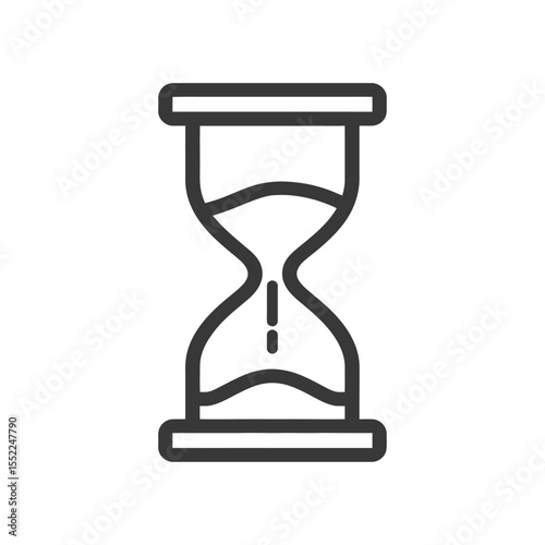 Minimalist Hourglass Icon: Time Passing, Deadline Symbol, Dark Gray Outline