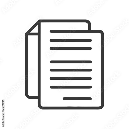 Stacked Documents Icon: Clean Line Art for Business and Information Management