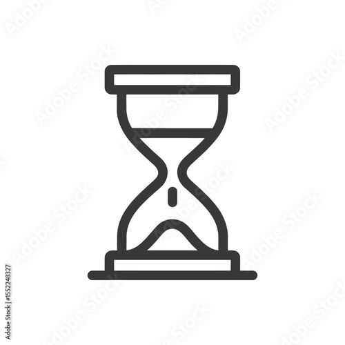 Minimalist Hourglass Icon: Time Symbol in Bold Line Art